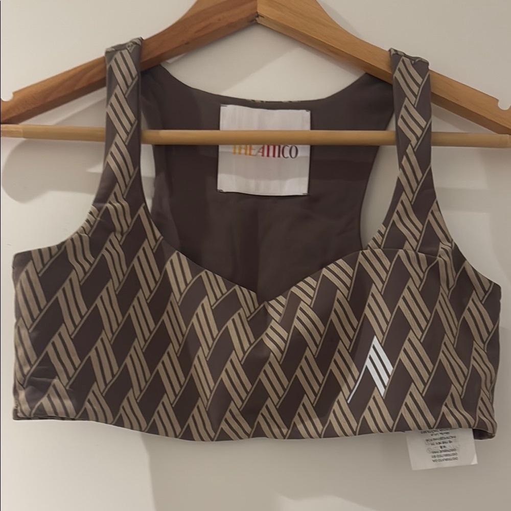 Brown and Tan Patterned Crop Top